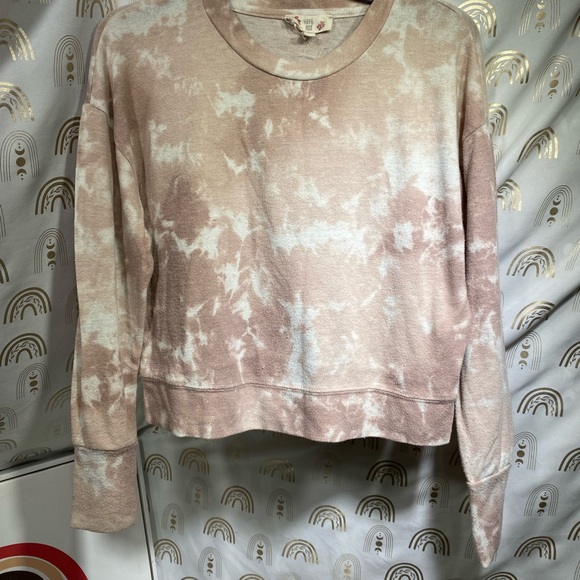 Hippie Rose Pink and White Tie-Dye Sweatshirt - Picture 1 of 6